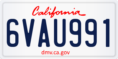 CA license plate 6VAU991
