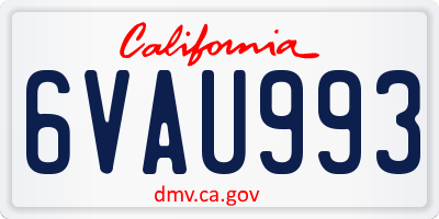 CA license plate 6VAU993