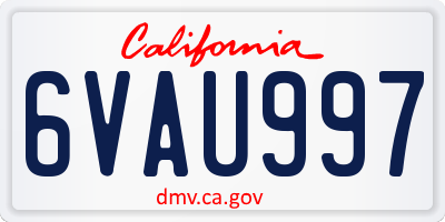 CA license plate 6VAU997