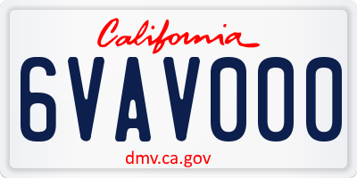 CA license plate 6VAV000