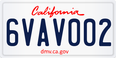CA license plate 6VAV002