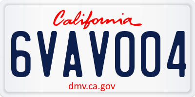 CA license plate 6VAV004