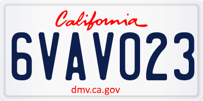 CA license plate 6VAV023
