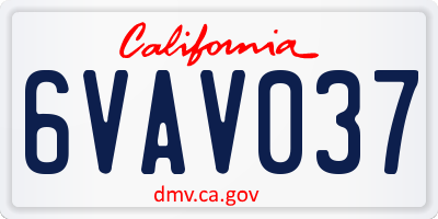 CA license plate 6VAV037
