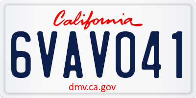 CA license plate 6VAV041