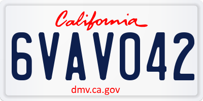 CA license plate 6VAV042