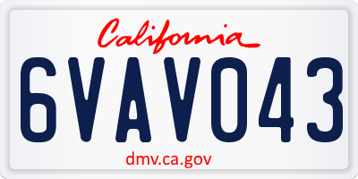CA license plate 6VAV043