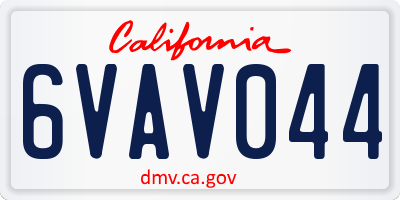CA license plate 6VAV044