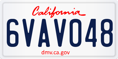 CA license plate 6VAV048