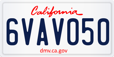 CA license plate 6VAV050