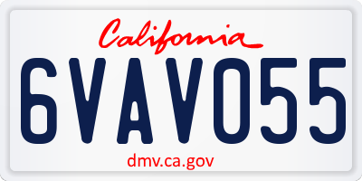 CA license plate 6VAV055