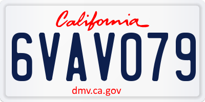 CA license plate 6VAV079