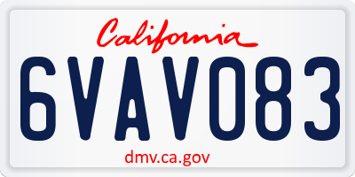 CA license plate 6VAV083