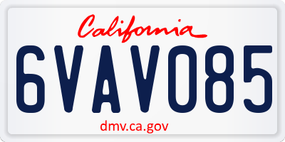 CA license plate 6VAV085