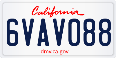 CA license plate 6VAV088
