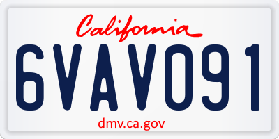 CA license plate 6VAV091