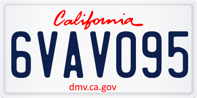 CA license plate 6VAV095