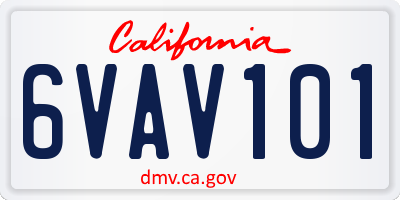 CA license plate 6VAV101