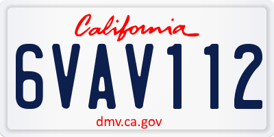 CA license plate 6VAV112