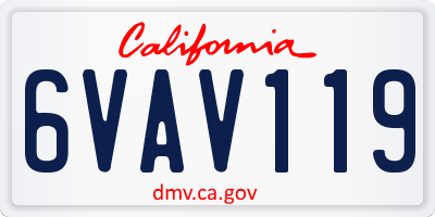 CA license plate 6VAV119