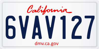CA license plate 6VAV127