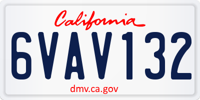 CA license plate 6VAV132
