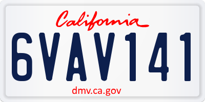 CA license plate 6VAV141