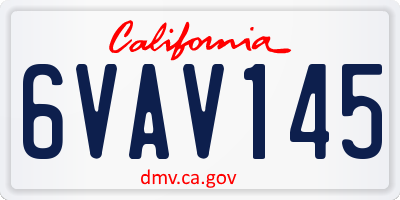 CA license plate 6VAV145