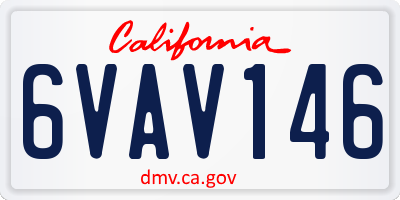 CA license plate 6VAV146