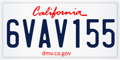 CA license plate 6VAV155