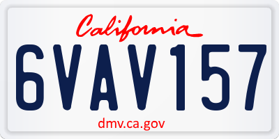 CA license plate 6VAV157