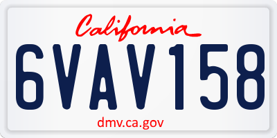 CA license plate 6VAV158