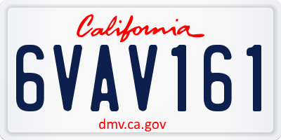 CA license plate 6VAV161