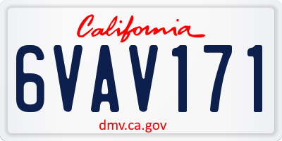 CA license plate 6VAV171