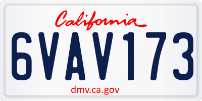 CA license plate 6VAV173