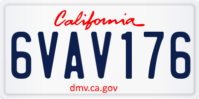 CA license plate 6VAV176