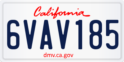 CA license plate 6VAV185