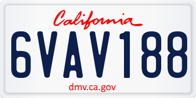 CA license plate 6VAV188