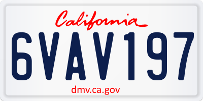 CA license plate 6VAV197