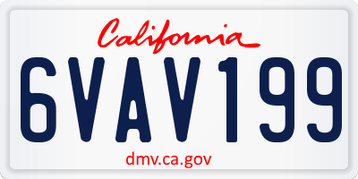 CA license plate 6VAV199