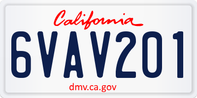 CA license plate 6VAV201