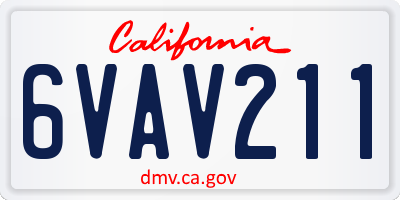 CA license plate 6VAV211