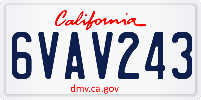 CA license plate 6VAV243