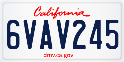 CA license plate 6VAV245