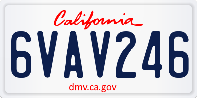 CA license plate 6VAV246
