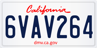 CA license plate 6VAV264