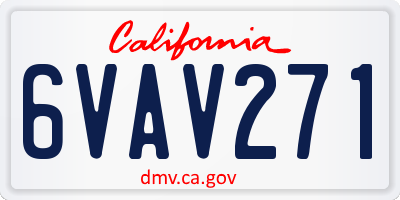 CA license plate 6VAV271