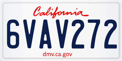 CA license plate 6VAV272