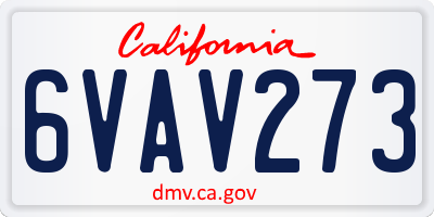 CA license plate 6VAV273