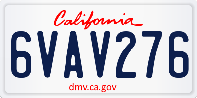 CA license plate 6VAV276